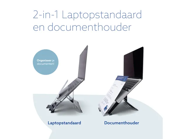 Laptopstandaard R-Go Riser Documenthouder Zwart