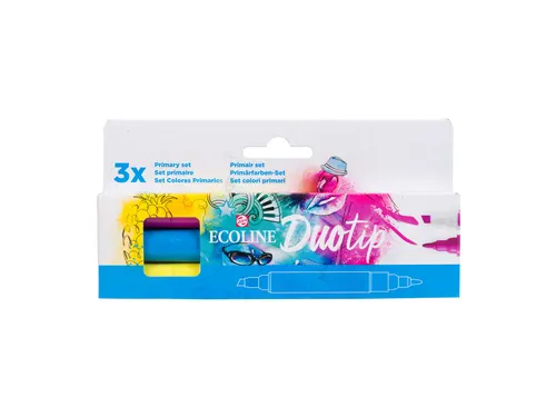 Duotip marker Ecoline primair set 3 kleuren
