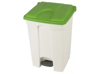pedaalemmer,1x45l,HxBxD 600x398x410mm,romp PP wit,deksel PP groen - 1