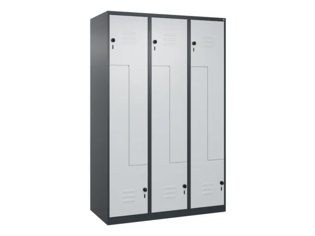 Z-garderobekast,HxBxD 1850x1200x500mm,vak B 200/400mm,draaigrendel