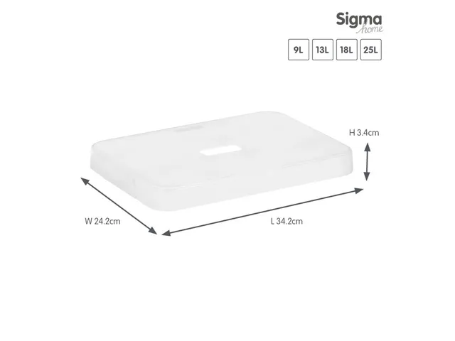 Deksel Sunware Sigma Home tbv 9L+13L+18L+25L transparant 34,2 x 24,2 x
