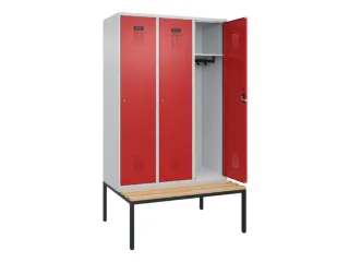 locker met bank,HxBxD 2120x1200x815mm,3vak,vak B 400mm,cilinderslot - 1