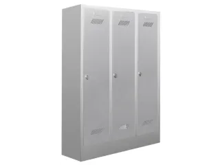 lockerkast v. kinderen,HxBxD 1600x930x500mm,3vak,RAL7035,front RAL5010 - 1