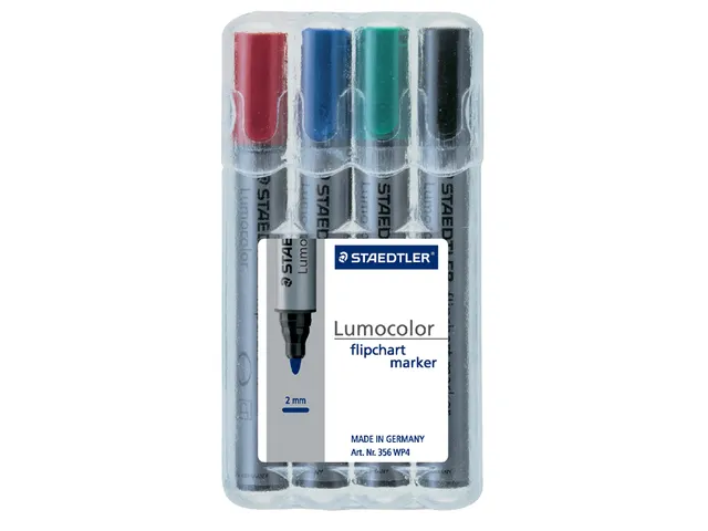 Viltstift Staedtler 356 voor flipover rond 2mm 4 stuks assorti