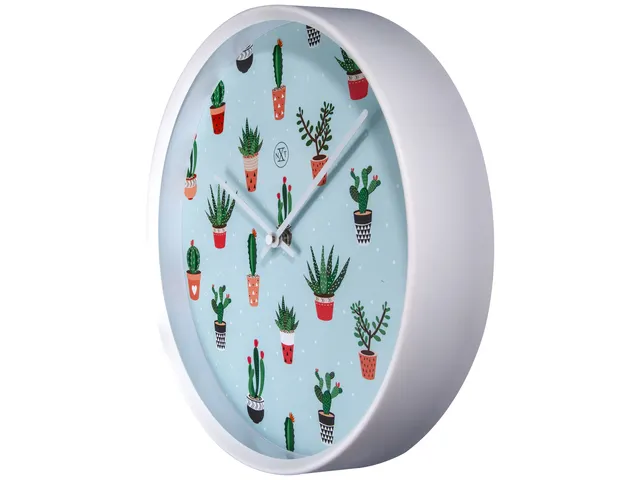 Wandklok nXt Cactus dia 30cm kunststof wit