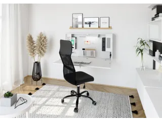 wandbureau,in-/uitklapbaar,HxBxD 650x1200x260mm,blad wit,romp wit - 4