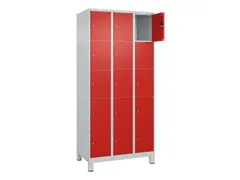 lockerkast,HxBxD 1950x900x500mm,3x5vakken,vak B 300mm,cil.-slot,voeten