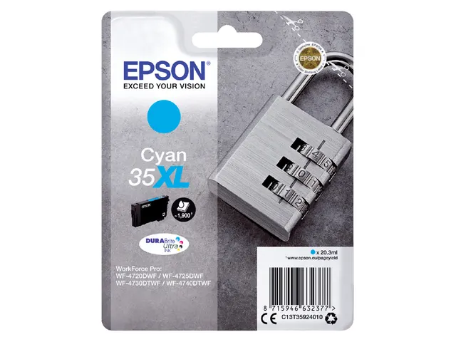 Inktcartridge Epson 35XL T3592 blauw HC C13T35924010