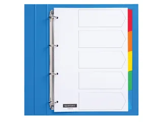 Tabbladen Quantore 4-gaats karton 5-delig wit gekleurde tabs - 1