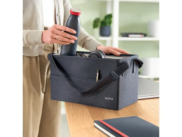 Leitz Hot Desking Stoffen opbergtas Fluweel Grijs 35,5x21x20cm