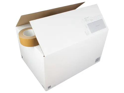 postpakketdoos 7 Raadhuis 485x369x269mm wit bedrukt 5 stuks