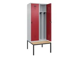 locker met bank,voor scheiding van kleding,HxBxD 2120x800x815mm,2vak