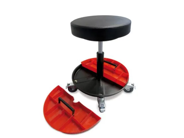 Werkplaatskruk H 420-545mm Pu-schuimzitting Wielen Zwart Gasveer