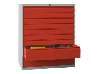ladekast,HxBxD 1200x1023x600mm,9lade(n),cil.slot,RAL7035,front RAL3000 - 2