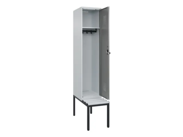 locker met bank,HxBxD 2120x400x815mm,1vak,vak B 400mm,draaigrendel
