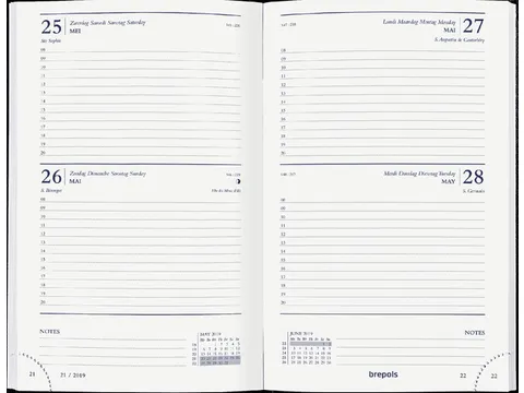 Agenda 2027 Brepols Saturnus Lima 2 jours/1 page noir