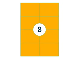 Etiket 105x74mm Fluor Oranje 100 Vel - 2