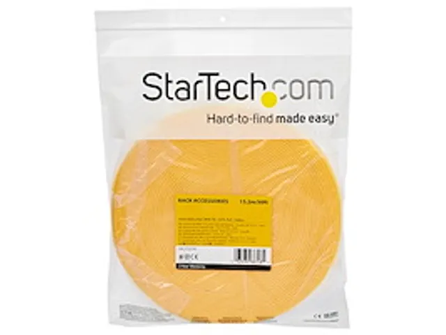 7,6m Bulk Rol Klittenband herbruikbaar geel op maat te knippen