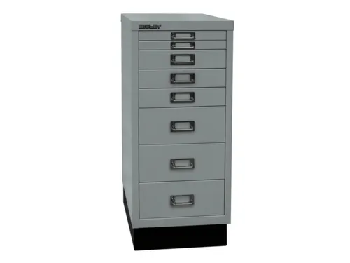 kantoor-ladekast HxBxD 670x279x380mm 8 laden romp zilverkleurig staal