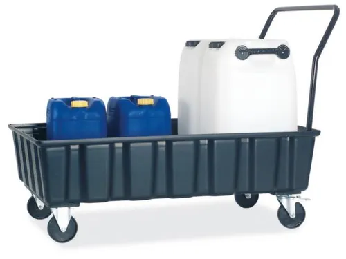 Opvangbak 2x 200l Opvangvol. 220l Pe 435x 1220x 820mm Wielen