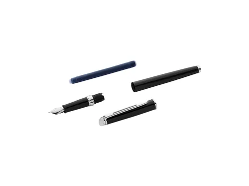 Vulpen Waterman Hémisphère Black lacquer CT Medium blauwe inkt