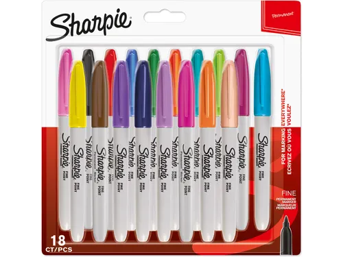 Permanente Marker, Fijn, Blister Van 18 Assorti