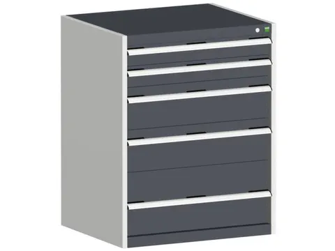 ladekast HxBxD 1000x800x525mm 5laden romp RAL7035 front RAL7016