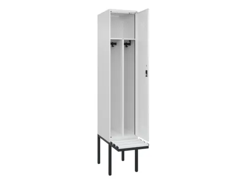 locker met bank,voor scheiding van kleding,HxBxD 2120x400x815mm,1vak