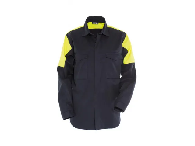 Chemise Tranemo 5774 86 FR/AST, bleu marine/jaune fluo, taille XL, la