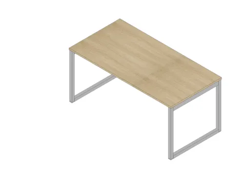 bureau,HxBxD 730x1600x800mm,blad eiken,sledeframe aluminium