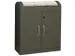 Station de tri sélectif 3x45l corps moka doux trappes inox