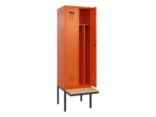 locker met bank,voor scheiding van kleding,HxBxD 2120x600x815mm,2vak - 1