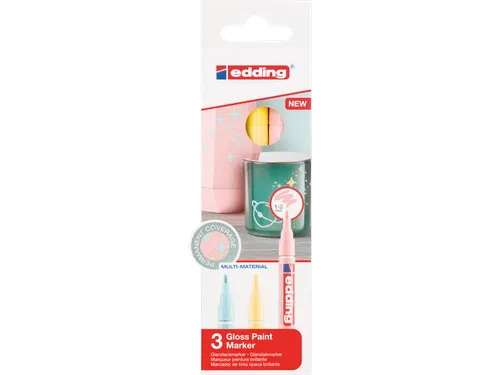 Viltstift edding 751 lakmarker pastel set à 3 stuks assorti