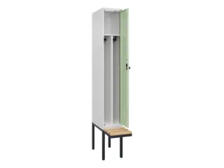 locker met bank,voor scheiding van kleding,HxBxD 2120x300x815mm,1vak - 1