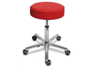 Draaikruk met Wielen 460-590mm Zitting Kunstleer Rood Aluminium - 2