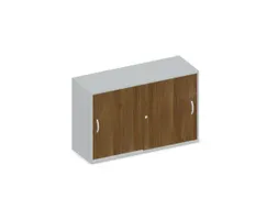 Schuifdeurkast 770x1200x430mm Romp Lichtgrijs Decor Front Noten