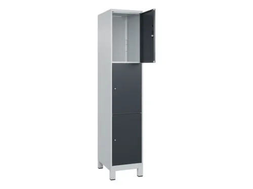 lockerkast,HxBxD 1950x400x500mm,1x3vakken,vak B 400mm,cil.-slot,voeten