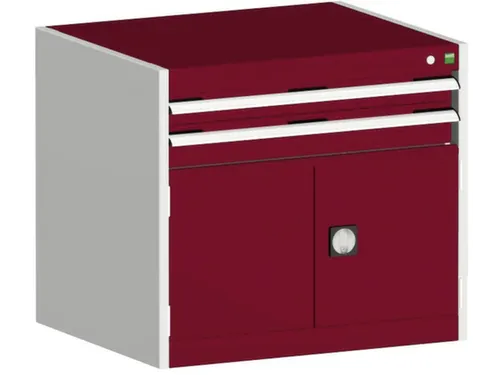 ladekast HxBxD 700x800x750mm 2laden RAL7035 front RAL3004