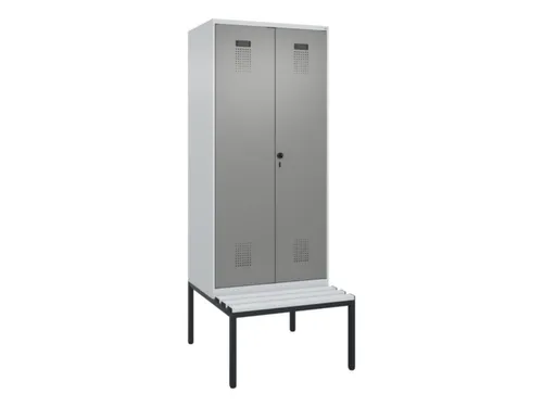 locker met bank,voor scheiding van kleding,HxBxD 2120x800x815mm,2vak