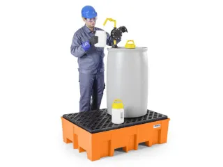 PE-opvangbak,v. 2x200l vat,opvangvol. 220l,HxBxD 375x865x1245mm - 2