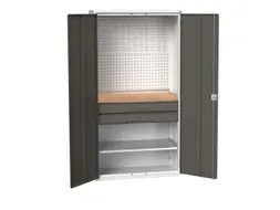 Systeemkast 2000x1050x550mm 1xlegbord 2laden RAL7035+RAL7016