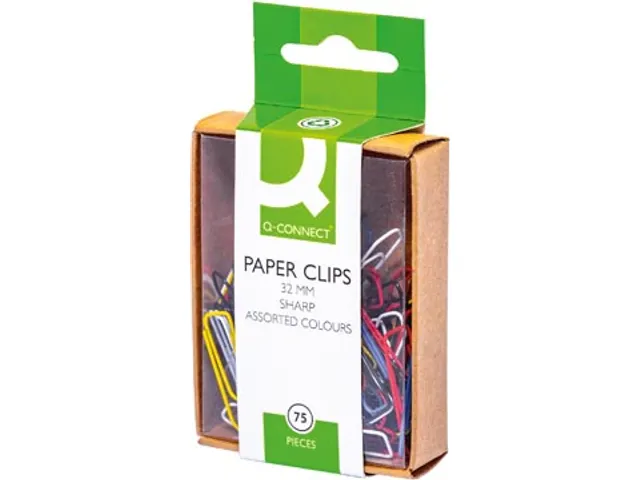 Papierklem 32mm Geassorteerde Kleuren Doos 75 Stuks Ophangbaar