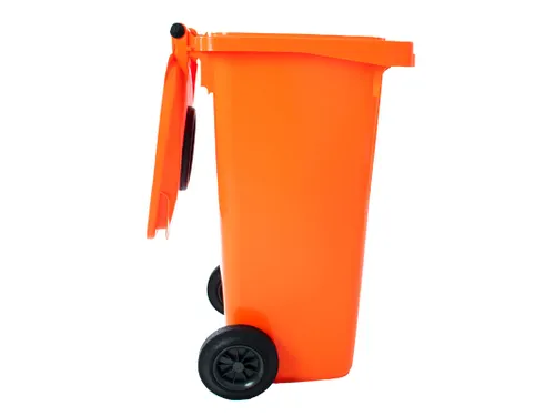 Container met rozet 120 Liter Oranje