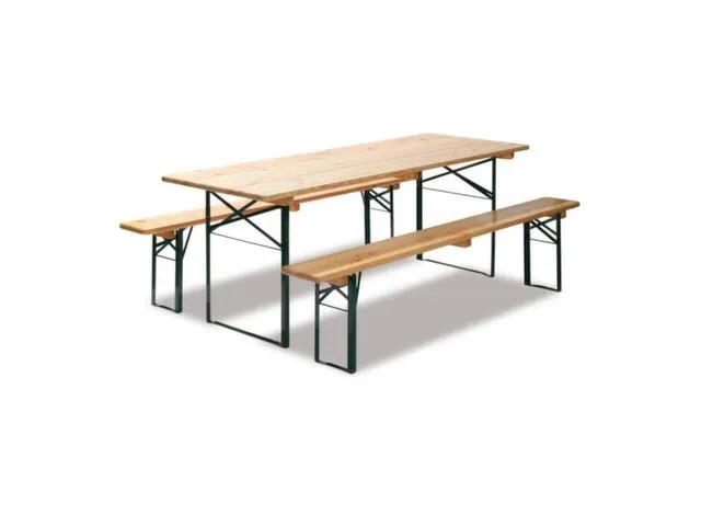 biertentuitrusting,tafel B 800mm,blad hout,hout-zitting