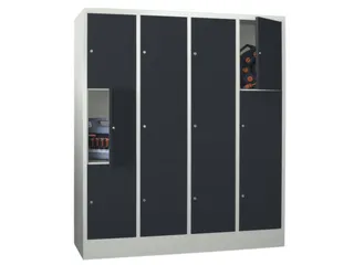 lockerkast,HxBxD 1850x1600x500mm,4x3vakken,RAL7035,front RAL7016 - 2