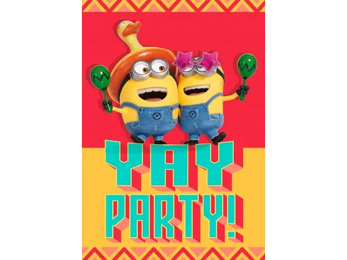 Wenskaart Hallmark uitnodiging Minions 6 stuks