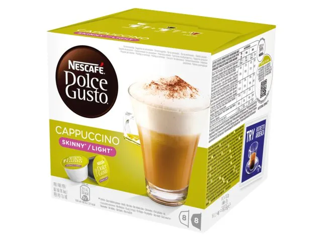 Koffiecups Dolce Gusto cappuccino light 16 stuks voor 8 kopjes