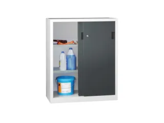 schuifdeurkast,HxBxD 1200x1000x600mm,RAL7035,front RAL7016 - 1