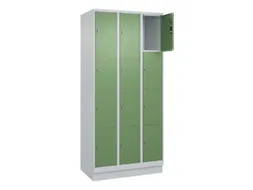 lockerkast,HxBxD 1950x900x500mm,3x4vakken,vak B 300mm,cil.-slot,sokkel