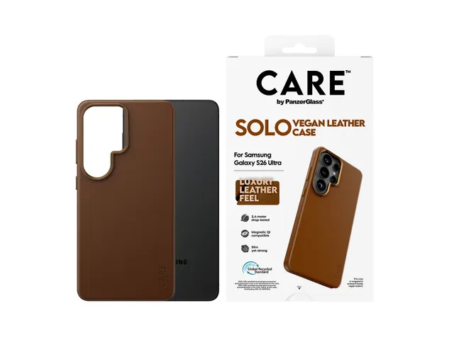 PanzerGlass CARE by Solo Case Brown w. Qi Samsung Galaxy S26 Ult